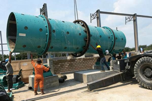 Установка-барабанного-гранулятора-для-известняковой-крошки-в-процессе