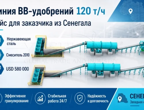 Линия по производству BB-удобрений производительностью 120 т/ч для заказчика из Сенегала.